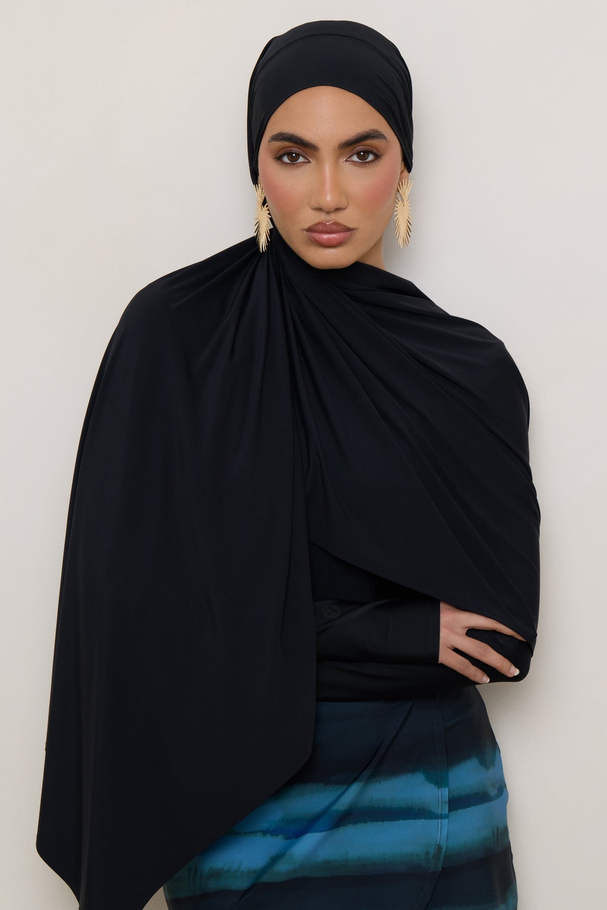 Tie Back Swim Hijab - Black