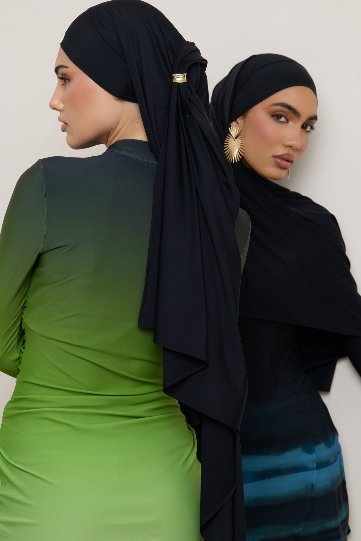 Tie Back Swim Hijab - Black