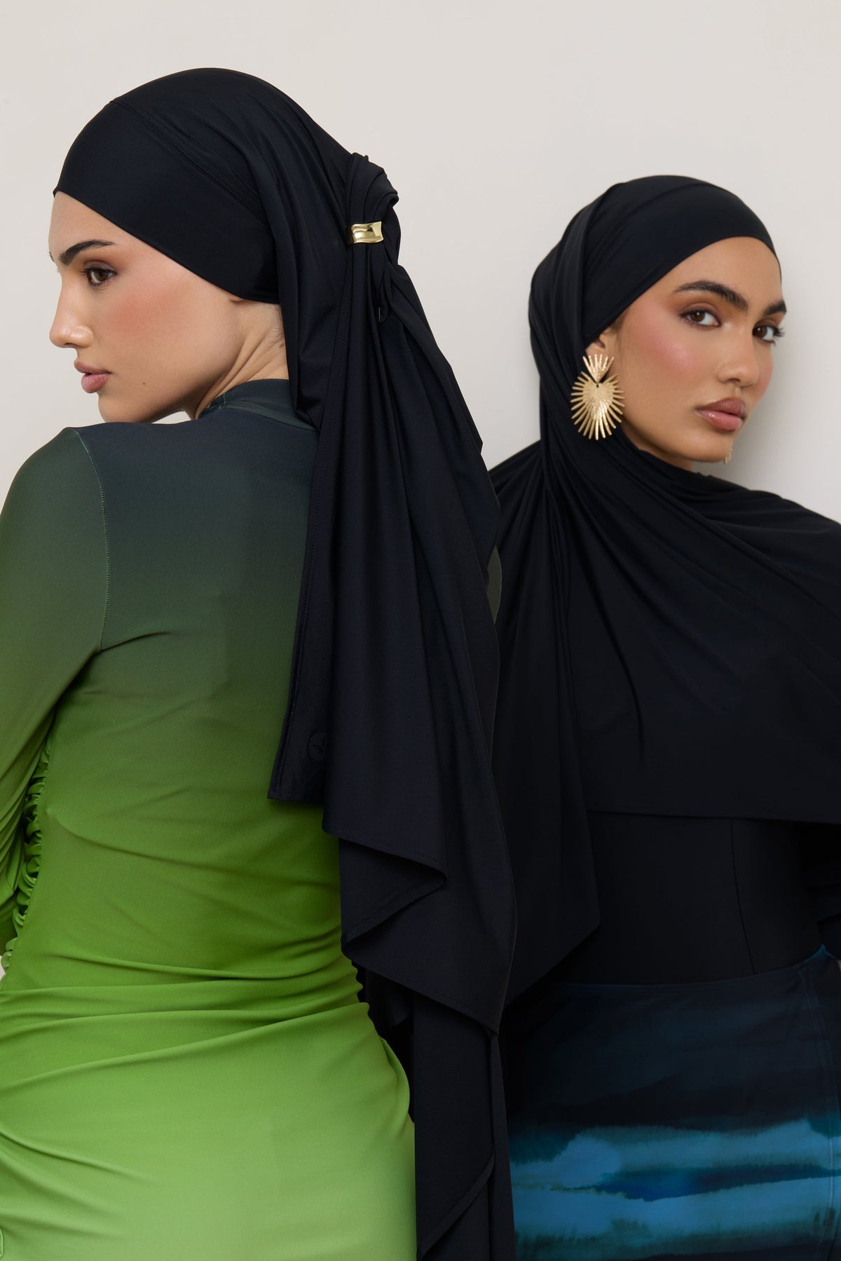 Tie Back Swim Hijab - Black