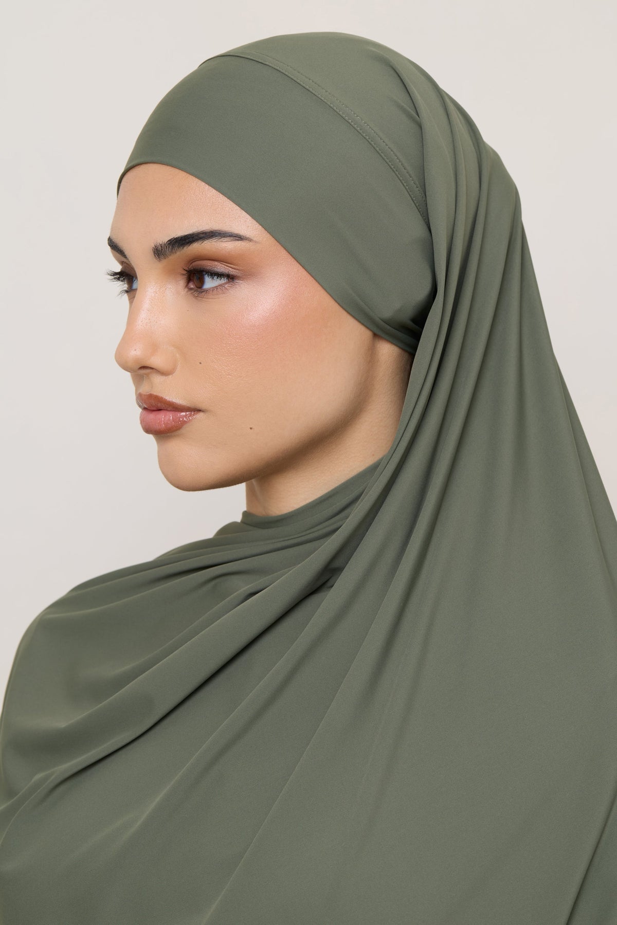 Tie Back Swim Hijab - Dusty Olive