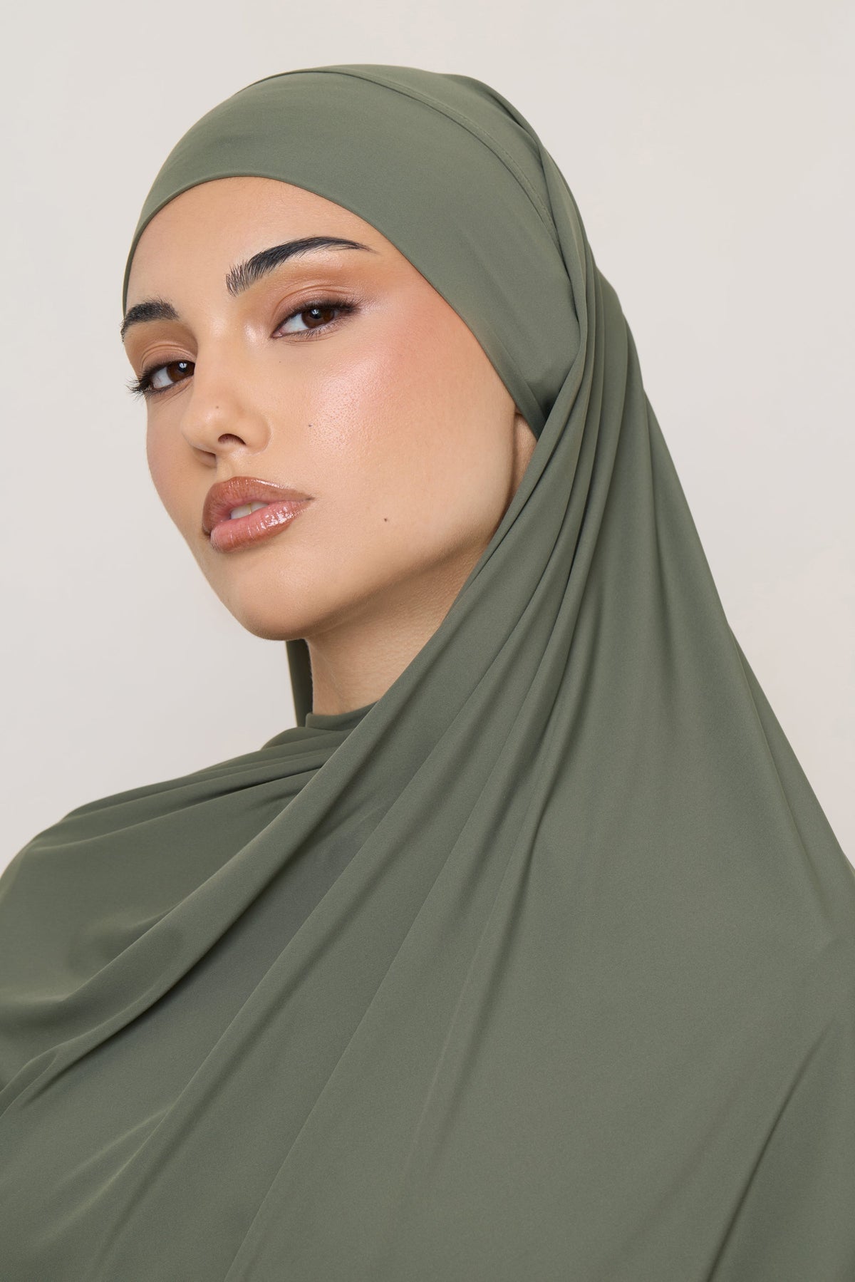 Tie Back Swim Hijab - Dusty Olive
