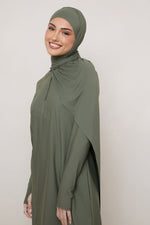 Tie Back Swim Hijab - Dusty Olive