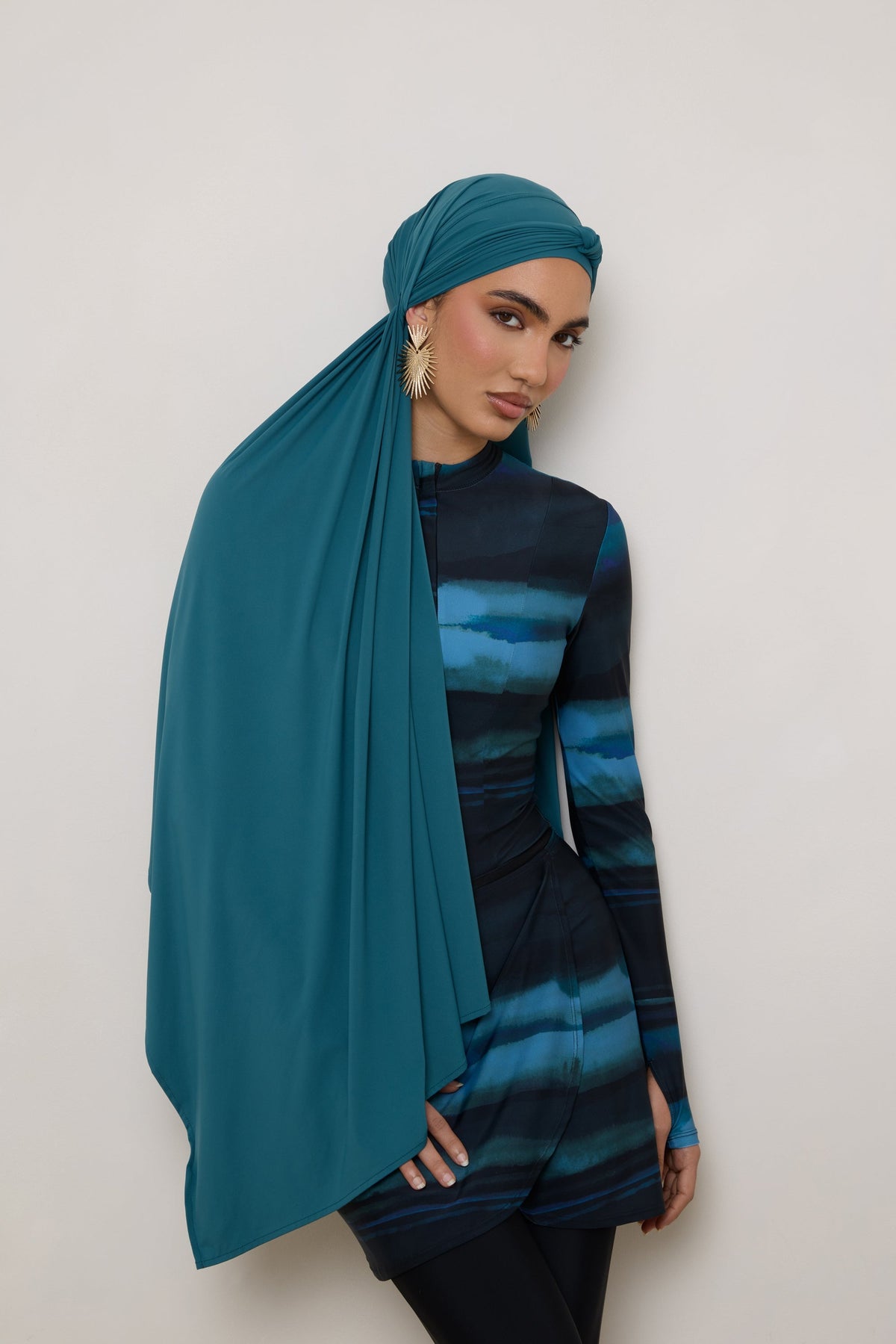 Tie Back Swim Hijab - Mediterranea