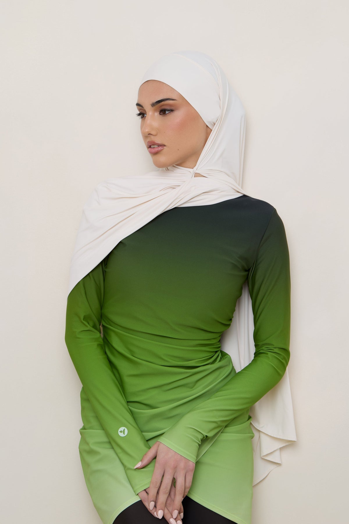 Tie Back Swim Hijab - Salted Rose
