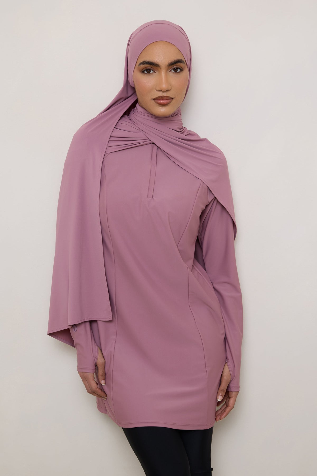 Tie Back Swim Hijab - Wistful Mauve
