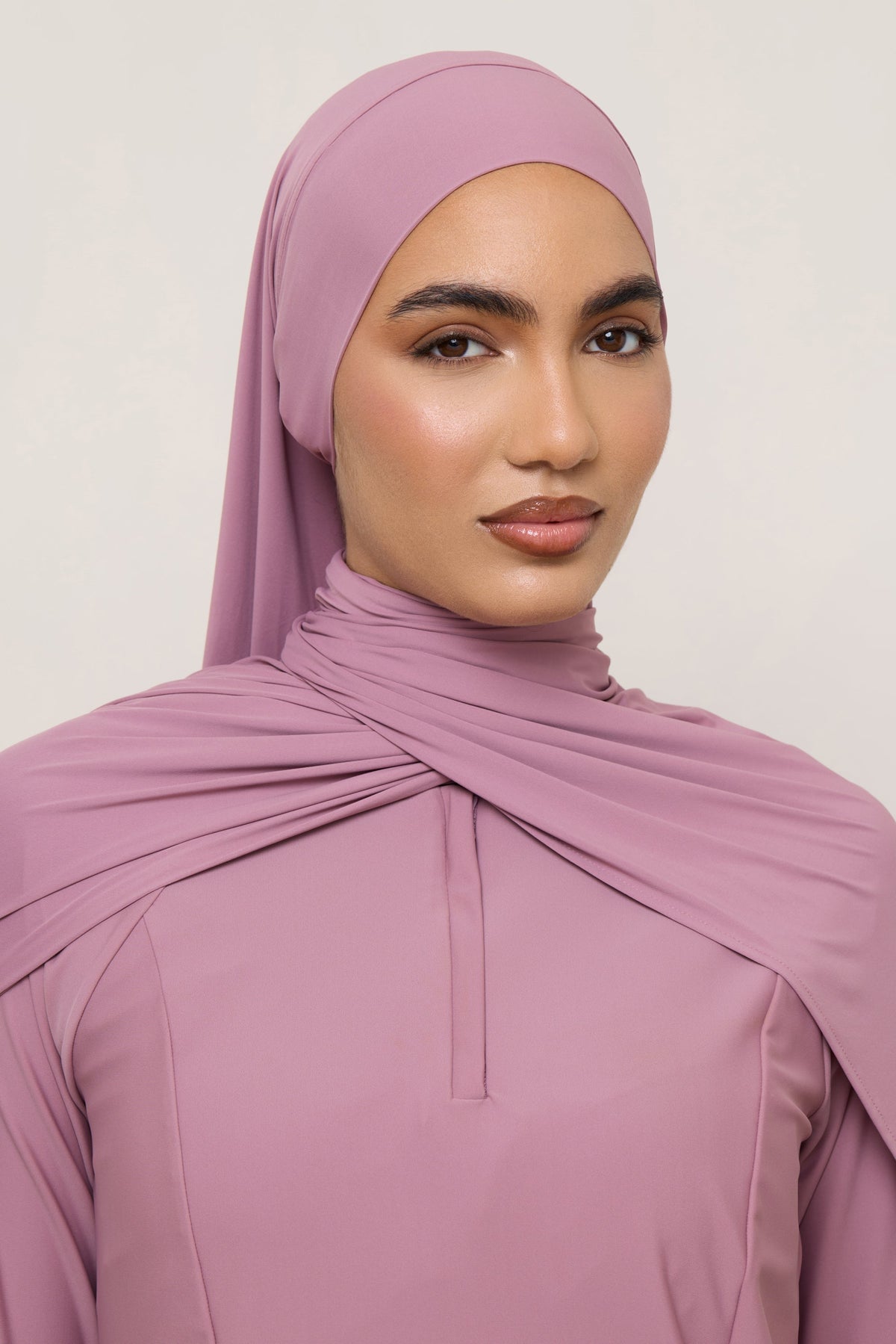 Tie Back Swim Hijab - Wistful Mauve