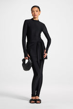 Tie Wrap Swim Skirt - Black