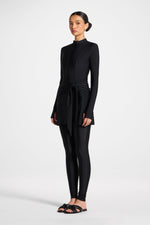 Tie Wrap Swim Skirt - Black