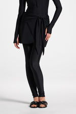 Tie Wrap Swim Skirt - Black
