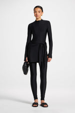 Tie Wrap Swim Skirt - Black