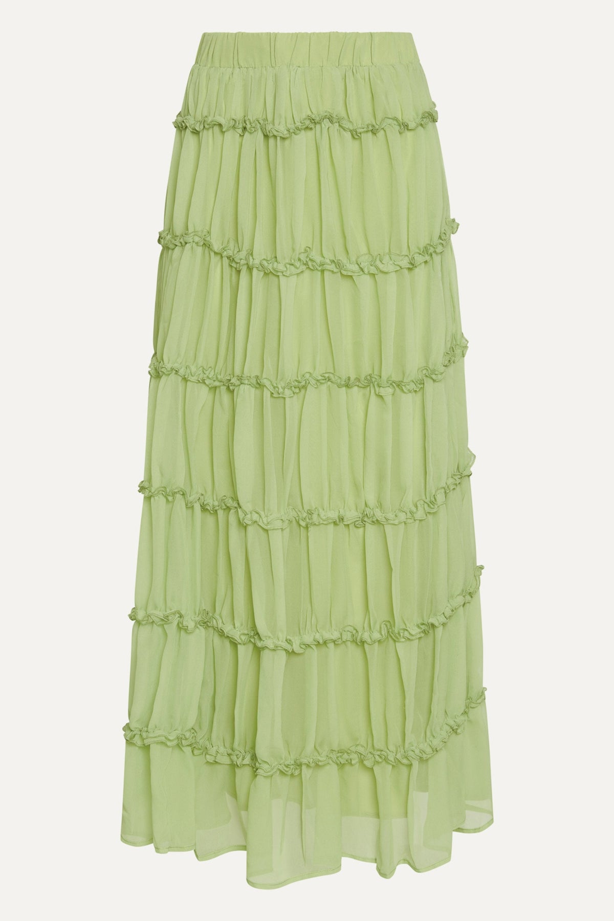 Tiered Maxi Skirt - Key Lime