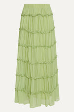Tiered Maxi Skirt - Key Lime