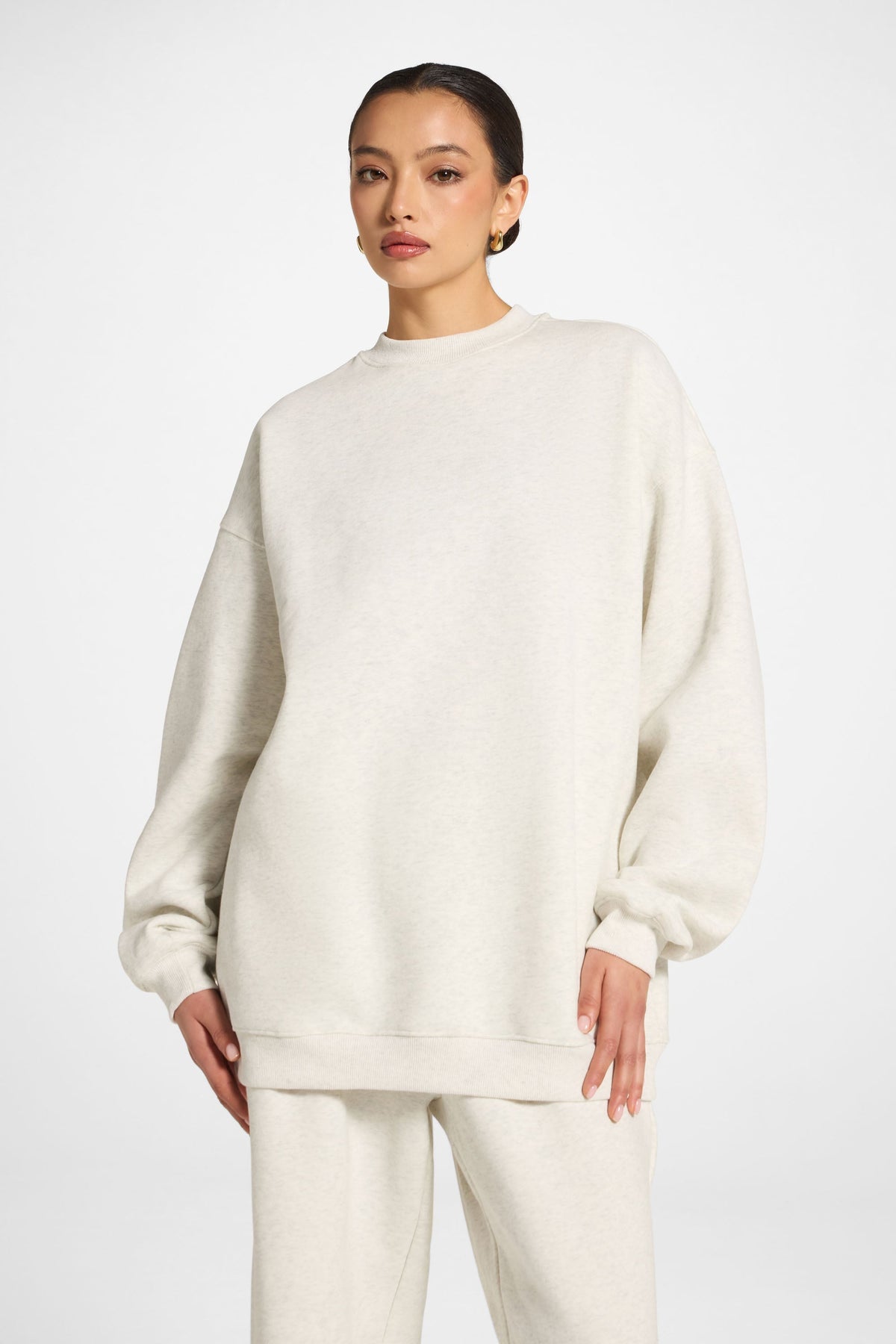 Unisex Mock Neck Sweatshirt - Heather Grey