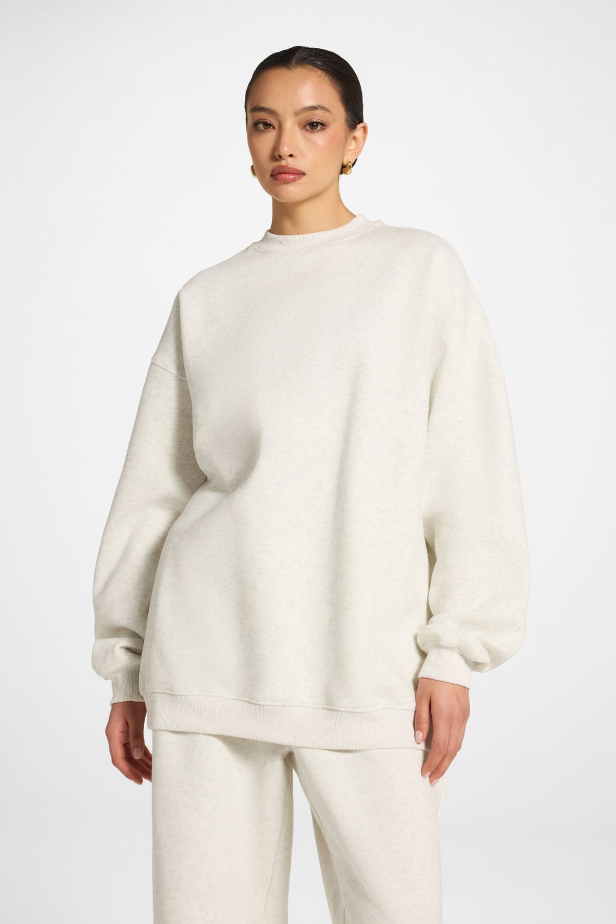 Unisex Mock Neck Sweatshirt - Heather Grey
