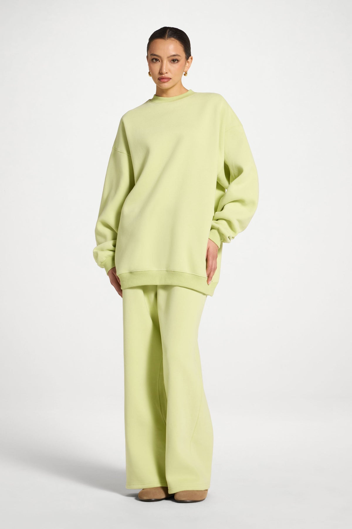 Unisex Mock Neck Sweatshirt - Limeade