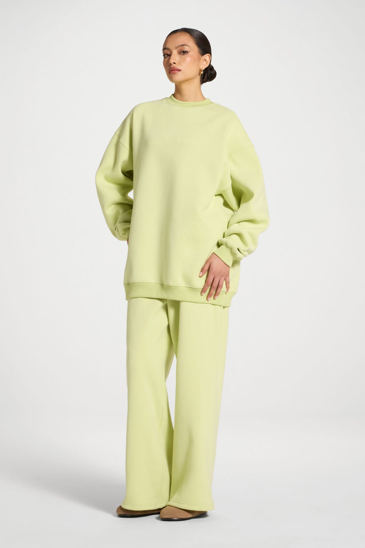 Unisex Mock Neck Sweatshirt - Limeade