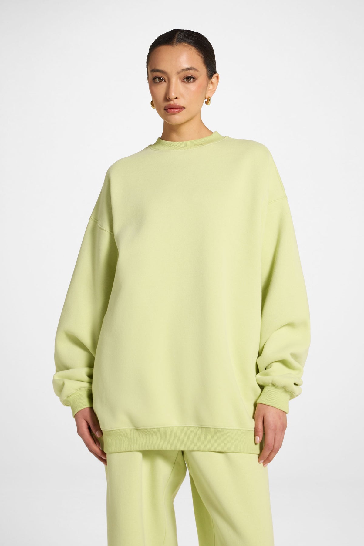 Unisex Mock Neck Sweatshirt - Limeade
