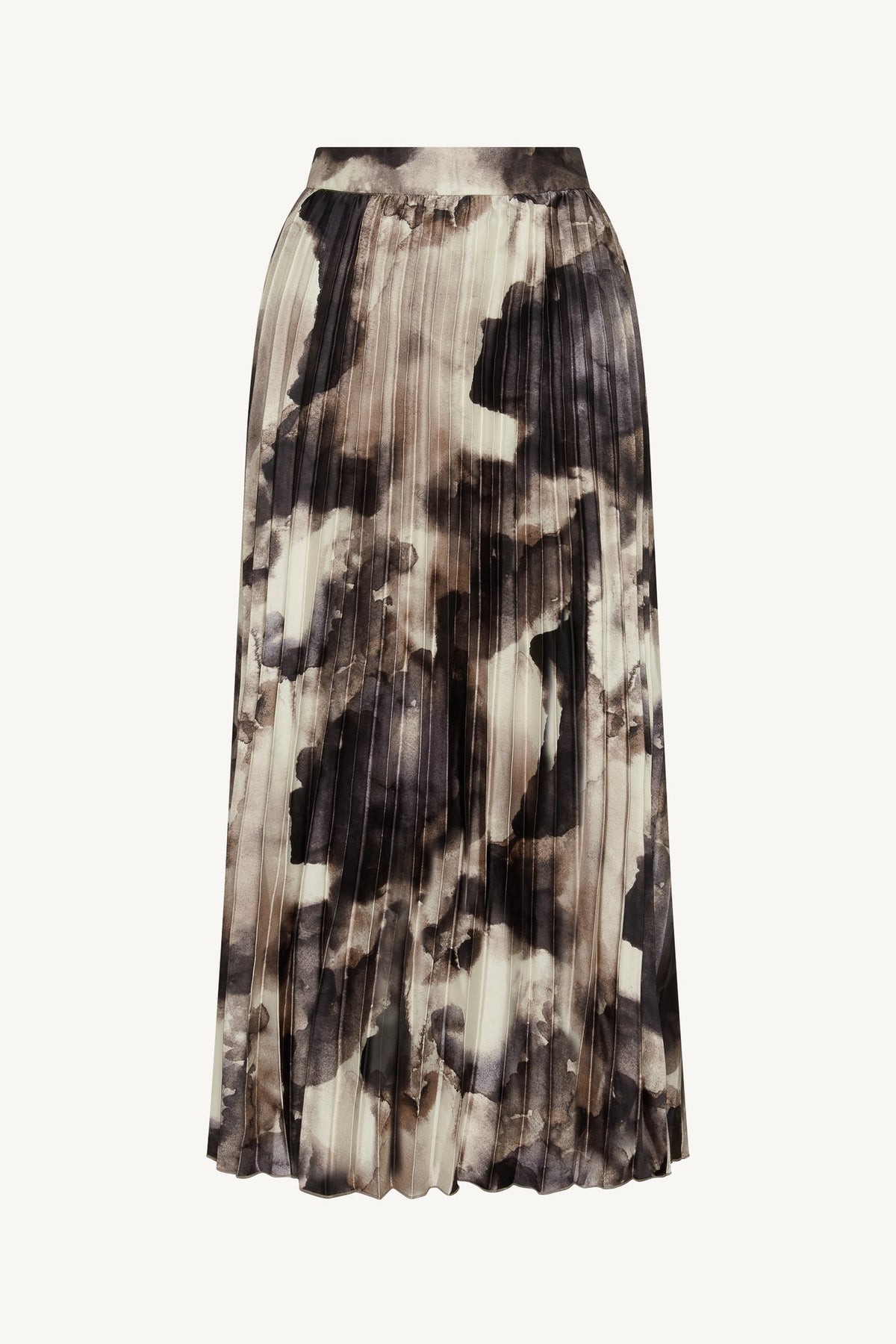 Watercolor Pleated Maxi Skirt - Mauve