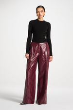 Wide Leg Leather Pants - Fig