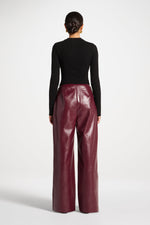 Wide Leg Leather Pants - Fig