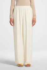 Wide Leg Pants - Heathered Ivory