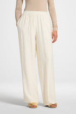 Wide Leg Pants - Heathered Ivory