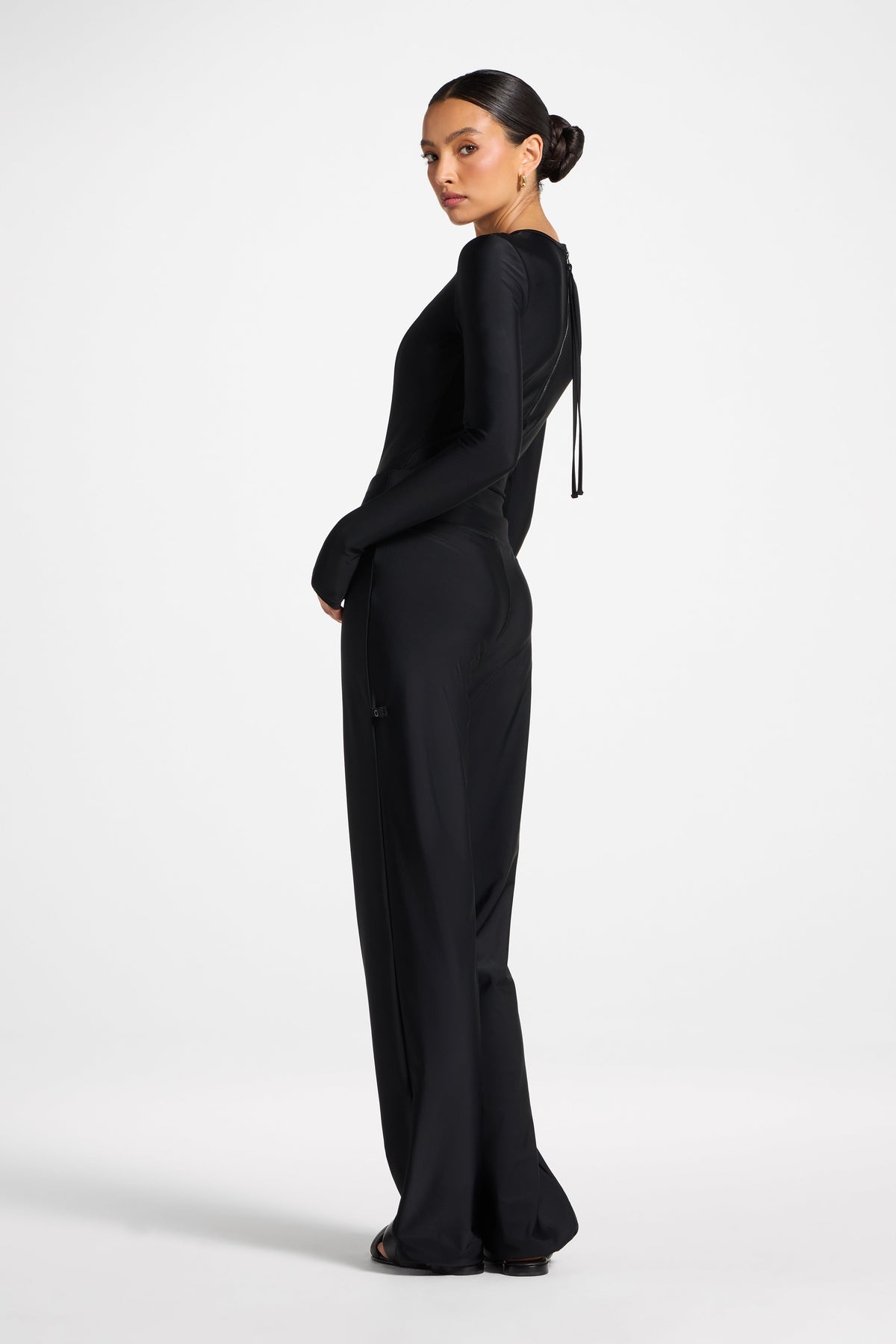 Wide Leg Swim Pants - Black