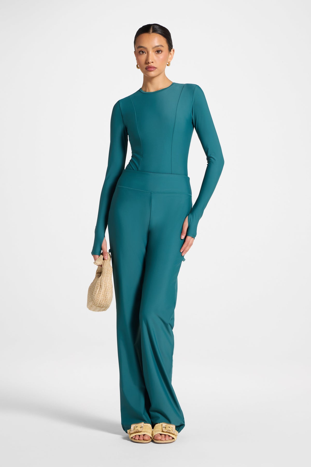 Wide Leg Swim Pants - Mediterranea