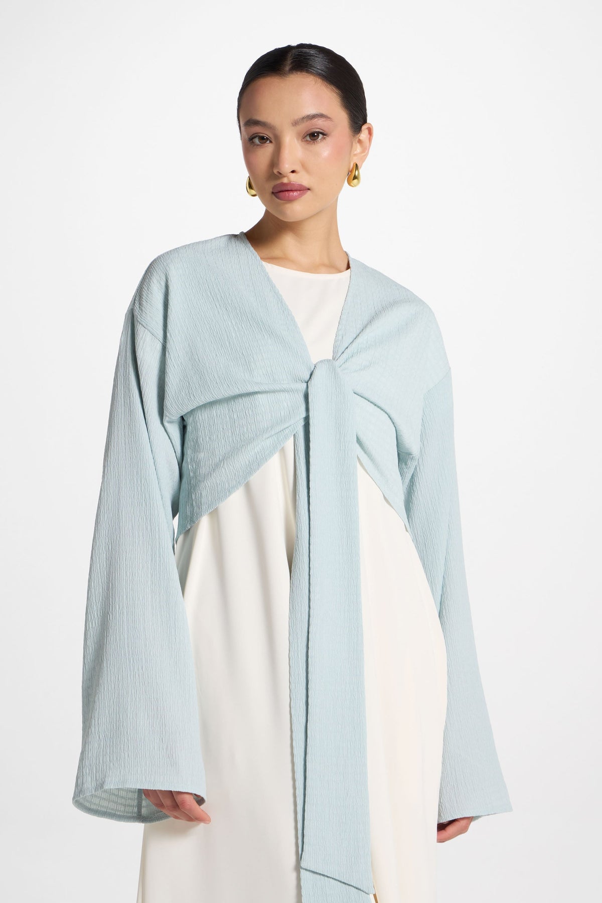 Wrap Tie Cardigan Top - Blue Sky