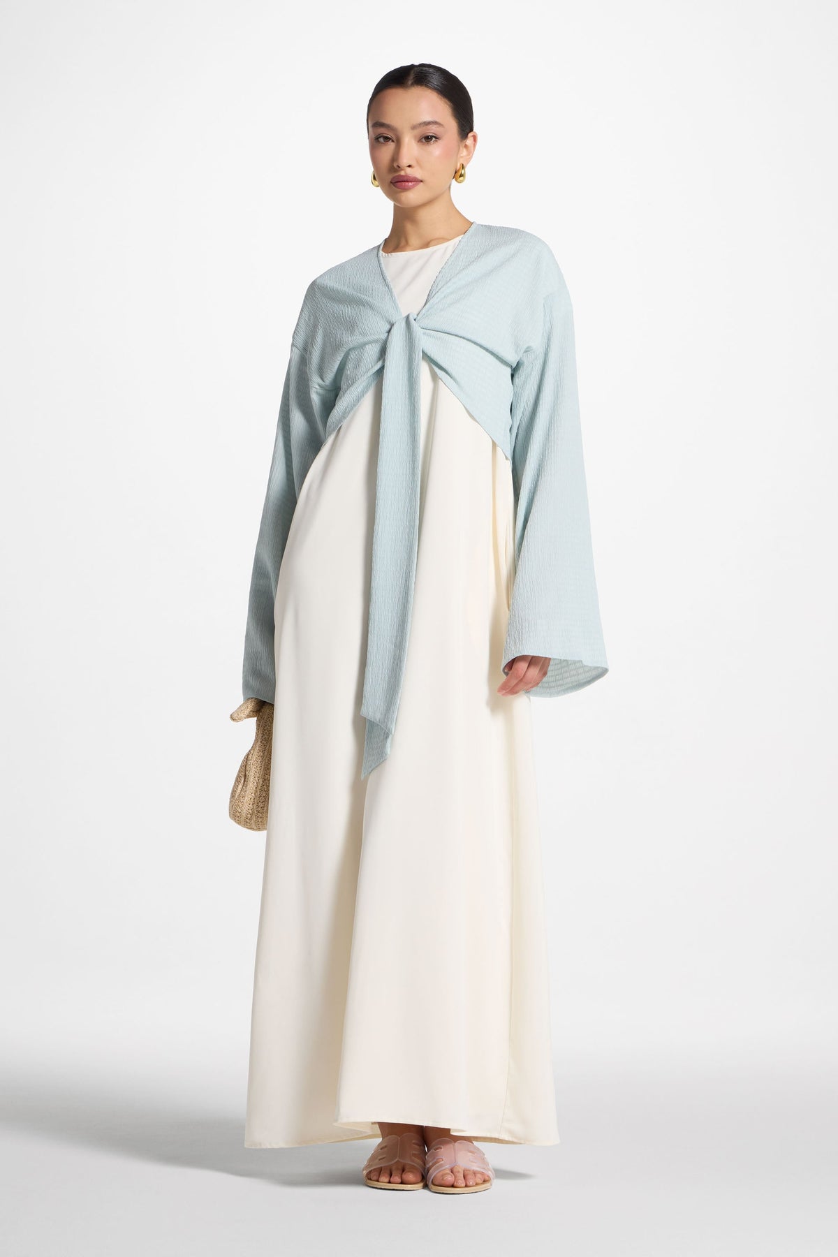 Wrap Tie Cardigan Top - Blue Sky