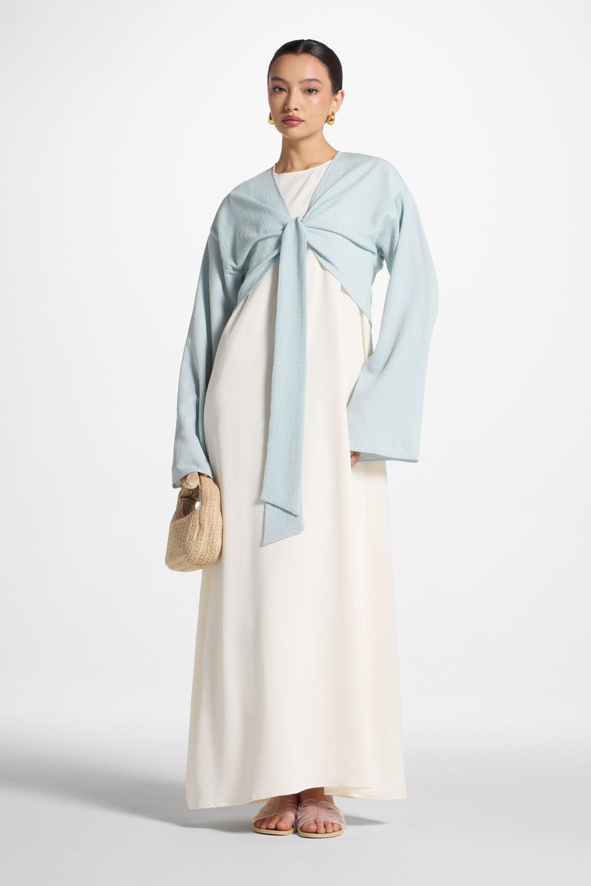 Wrap Tie Cardigan Top - Blue Sky
