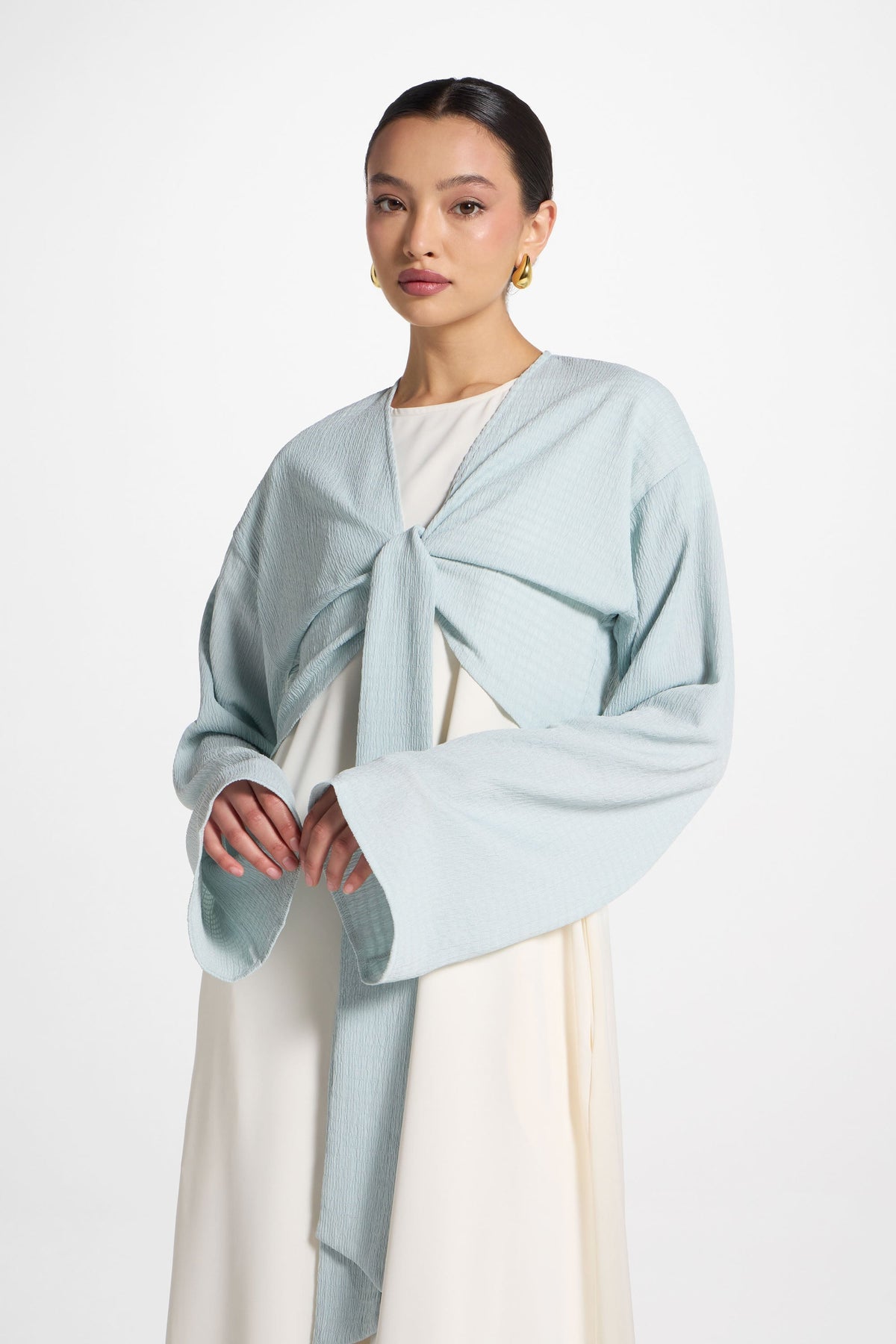 Wrap Tie Cardigan Top - Blue Sky
