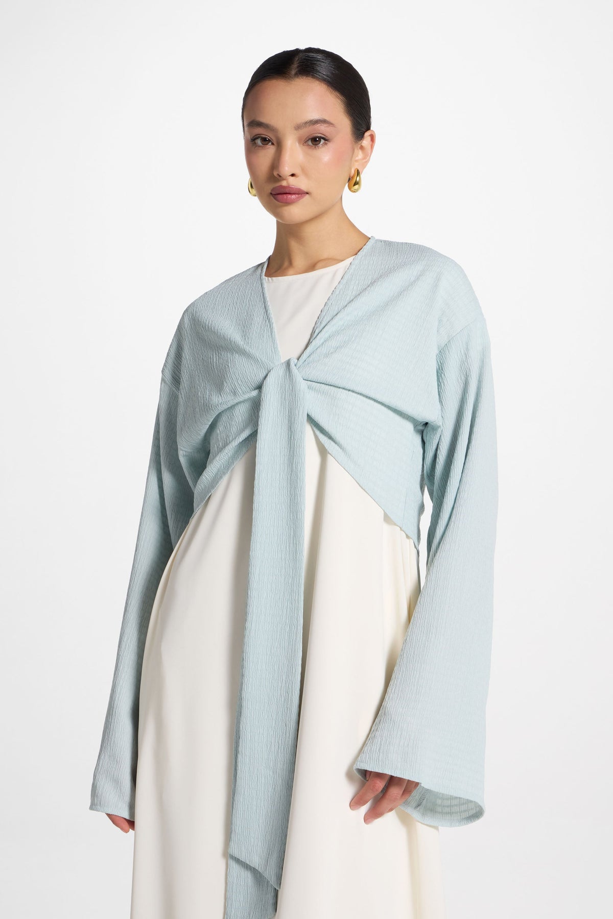 Wrap Tie Cardigan Top - Blue Sky