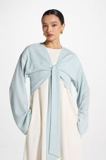 Wrap Tie Cardigan Top - Blue Sky