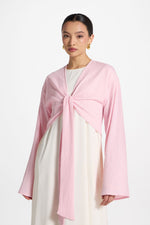 Wrap Tie Cardigan Top - Pastel Pink