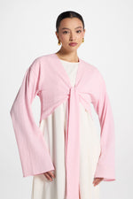 Wrap Tie Cardigan Top - Pastel Pink