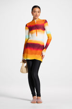 Wrap Two Piece Swimsuit & Skirt Set - Sunset Ombre