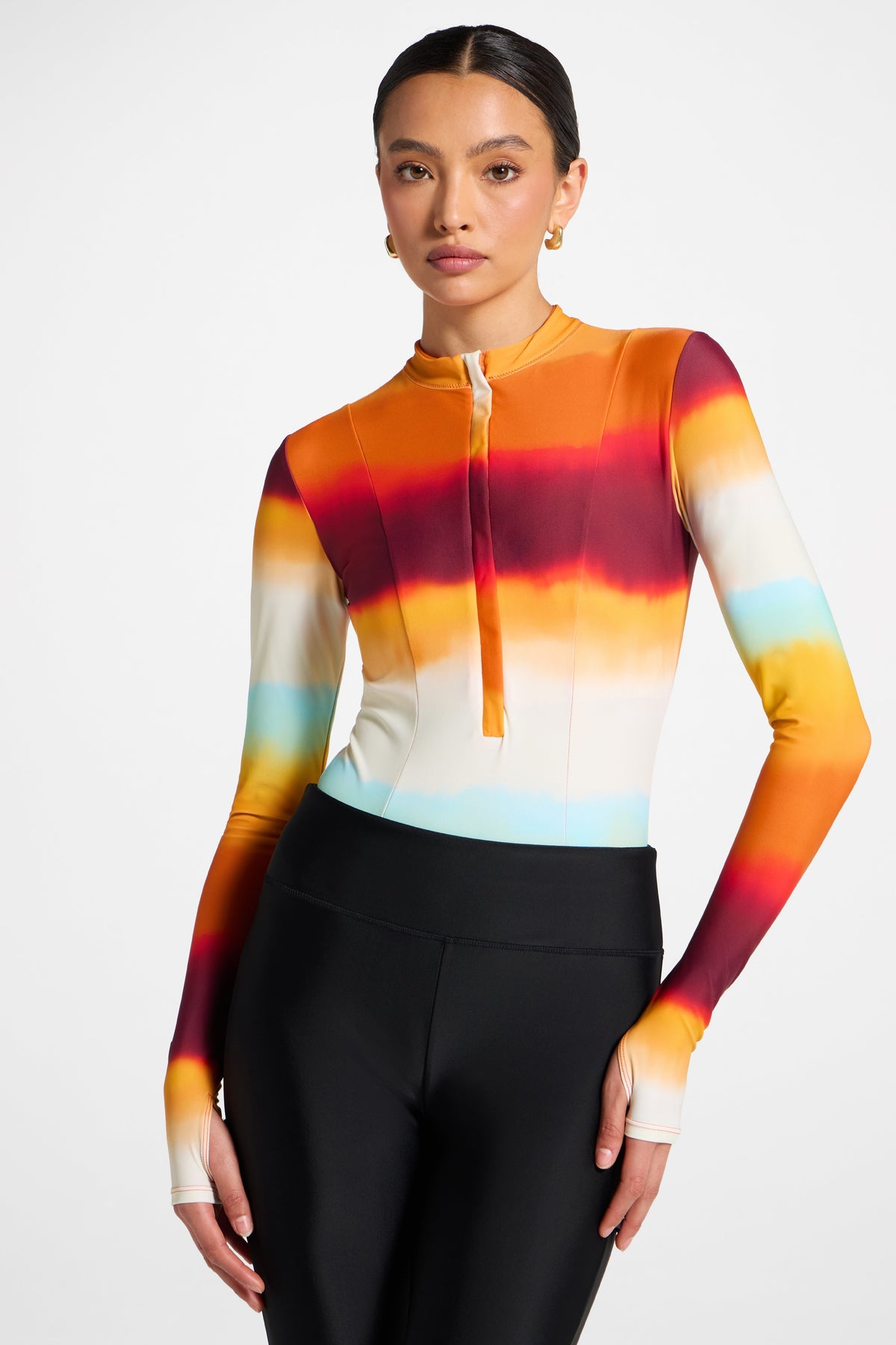 Wrap Two Piece Swimsuit & Skirt Set - Sunset Ombre