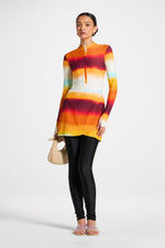 Wrap Two Piece Swimsuit & Skirt Set - Sunset Ombre
