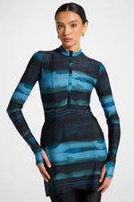 Wrap Two Piece Swimsuit & Skirt Set - Twilight Waves