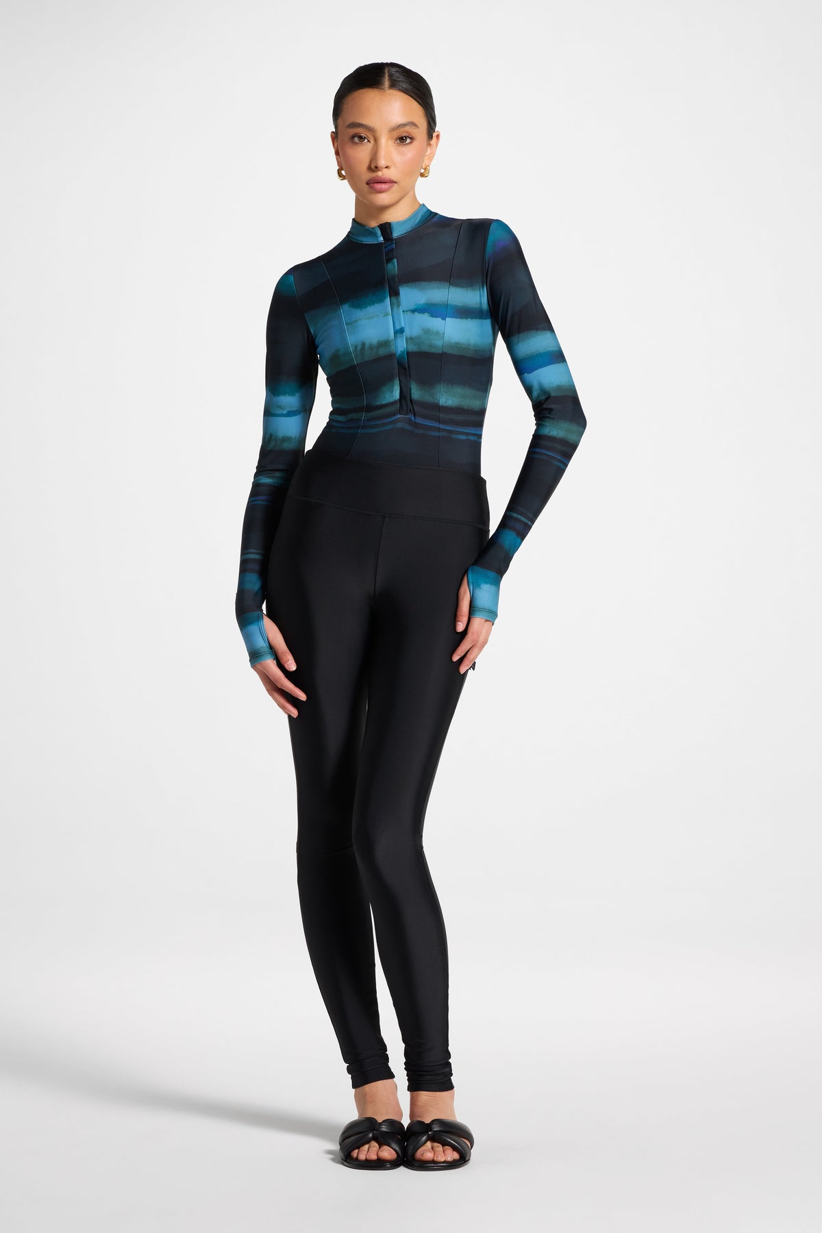 Wrap Two Piece Swimsuit & Skirt Set - Twilight Waves