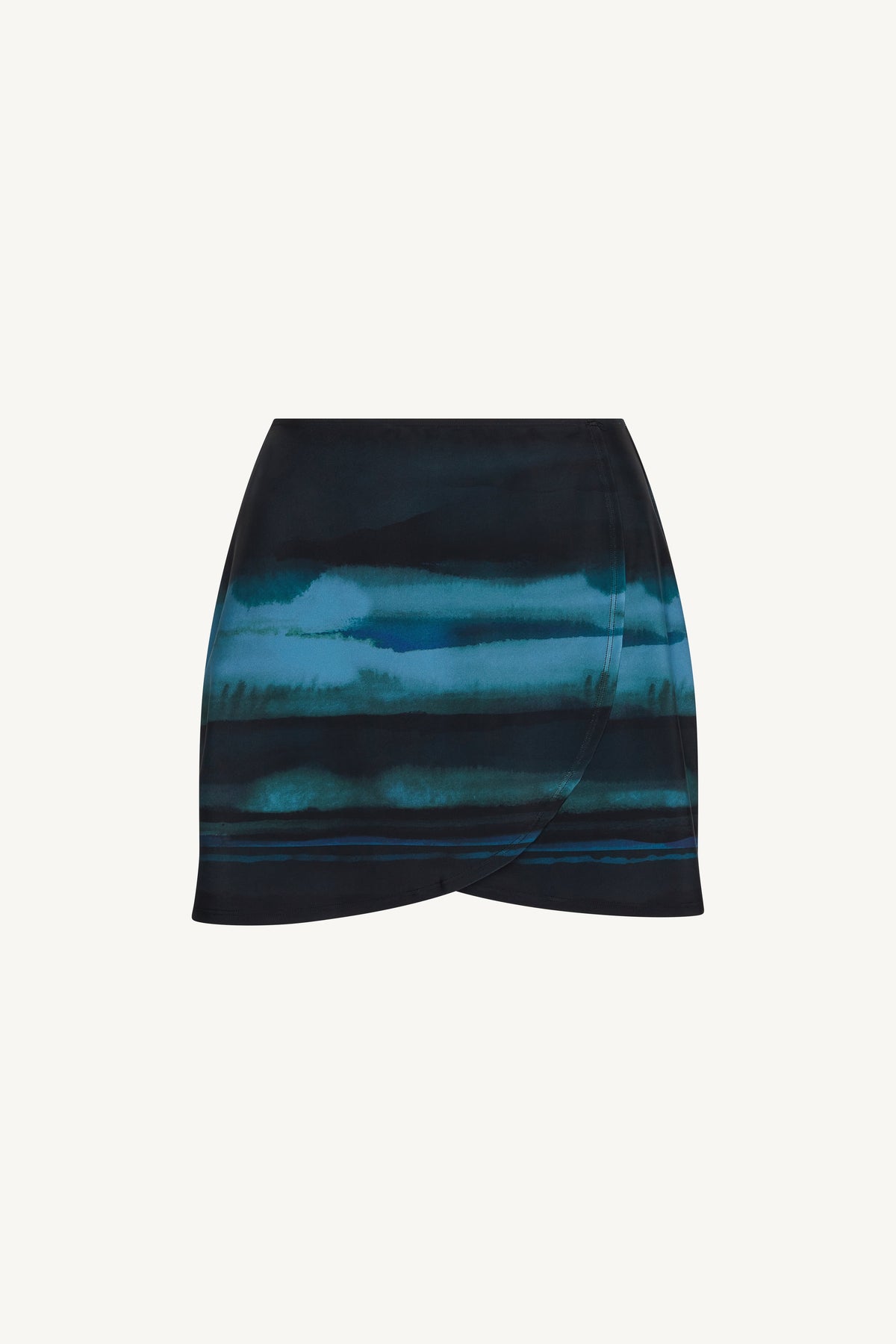 Wrap Two Piece Swimsuit & Skirt Set - Twilight Waves