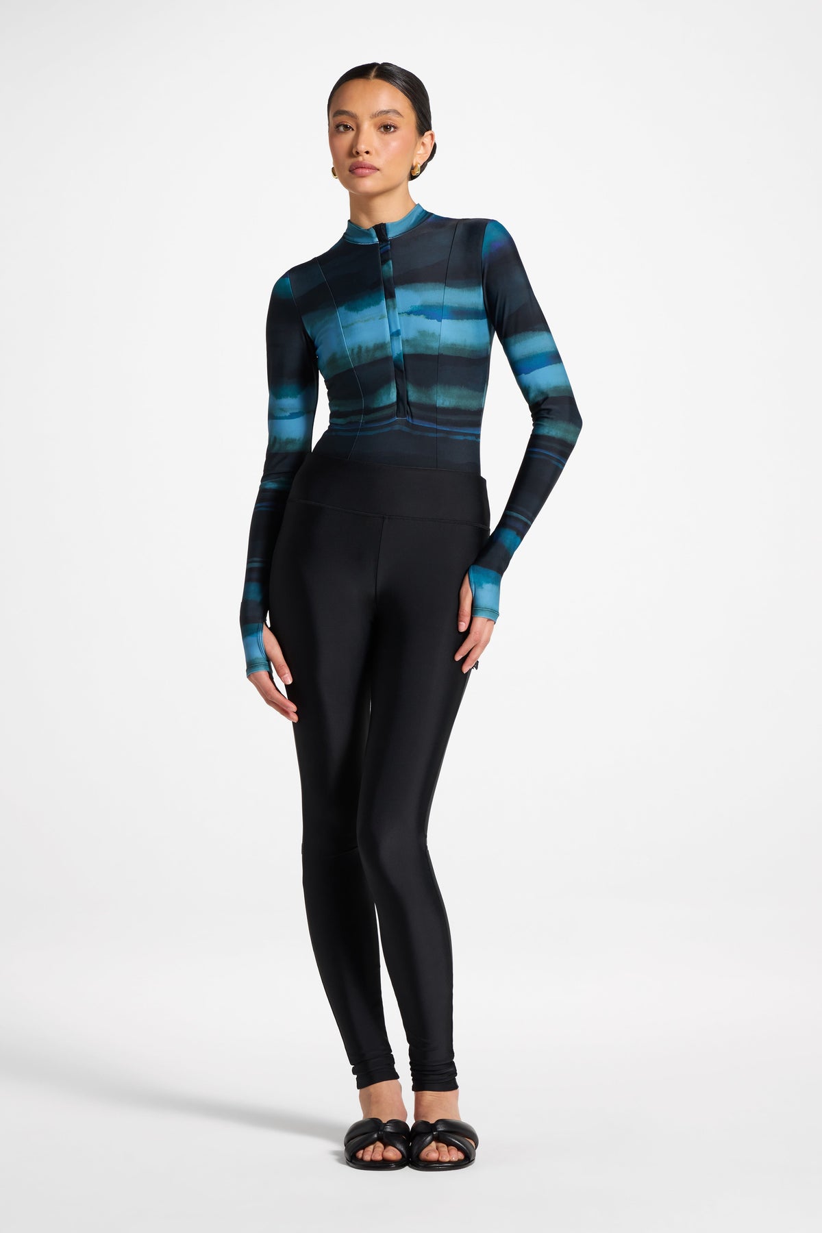 Wrap Two Piece Swimsuit & Skirt Set - Twilight Waves